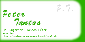peter tantos business card
